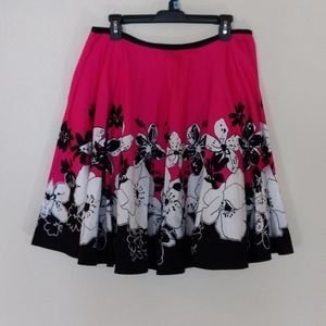 My Michelle hot pink & flowered, A-line skirt